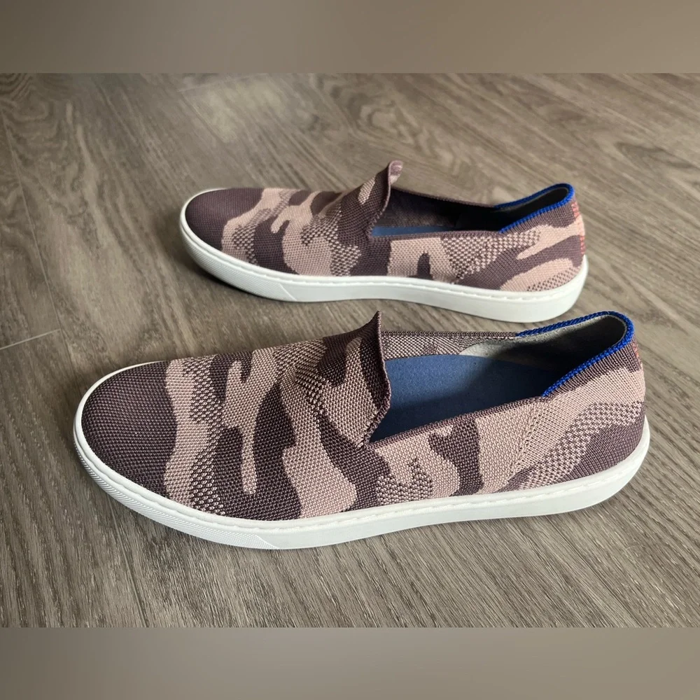 Rothys Camo Slip On Sneakers Taupe Shoes Size 9.5 Women’s Camouflage Shoes boho